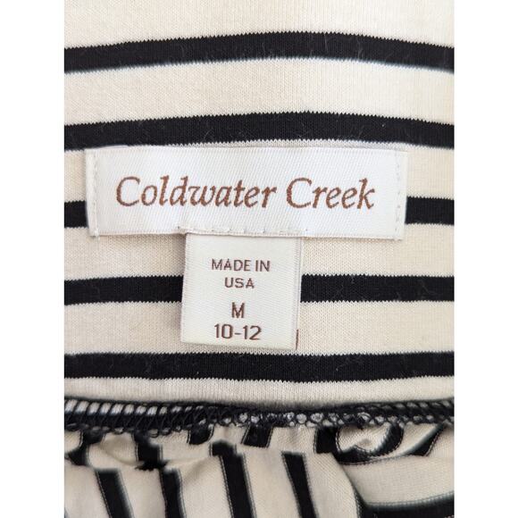 NWOT! COLDWATER CREEK! CREAM/BLACK STRIPED, KNIT JERSEY X-LONG MIDI SKIRT! SZ  M - Picture 6 of 10